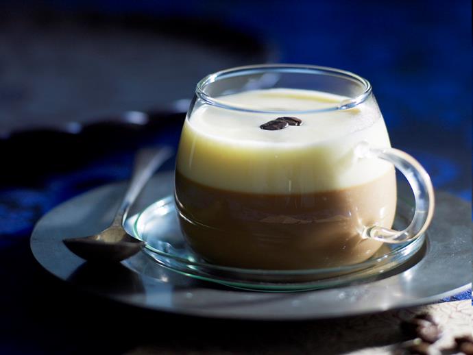 **[Cappuccino panna cotta](https://www.womensweeklyfood.com.au/recipes/cappuccino-panna-cotta-28146|target="_blank")**

Reward yourself for afternoon tea or after dinner by devouring this creamy italian dessert infused with a coffee kick and topped with sweet white chocolate.