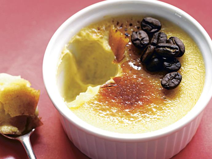 **[Coffee creme brulee](https://www.womensweeklyfood.com.au/recipes/coffee-creme-brulee-27982|target="_blank")**

Awaken your senses by injecting a rich coffee flavour into this exquisitely caramelised sweet custard dessert.
