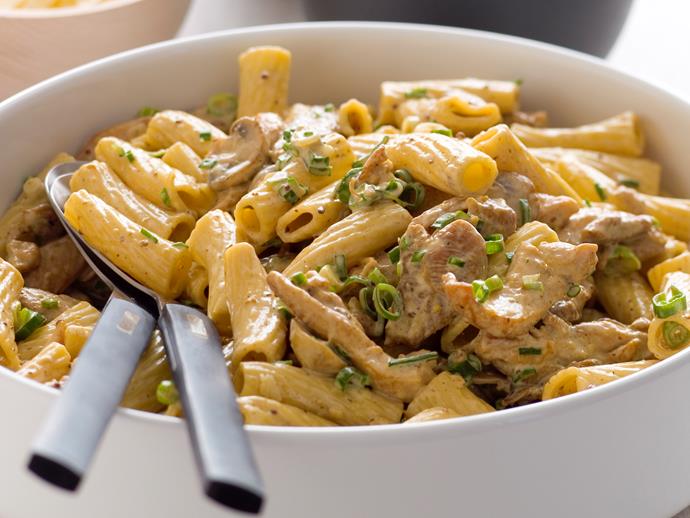 **[Creamy chicken and mushroom rigatoni](https://www.womensweeklyfood.com.au/recipes/creamy-chicken-and-mushroom-rigatoni-27171|target="_blank")**

This fast family pasta dinner, with chicken and mushroom in a creamy mustard sauce, is perfect comfort food for cool nights. Everyone will love curling up with a bowl to themselves.