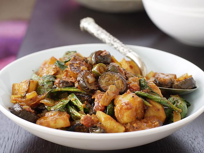 [Eggplant and potato curry](https://www.womensweeklyfood.com.au/recipes/eggplant-and-potato-curry-27179|target="_blank")