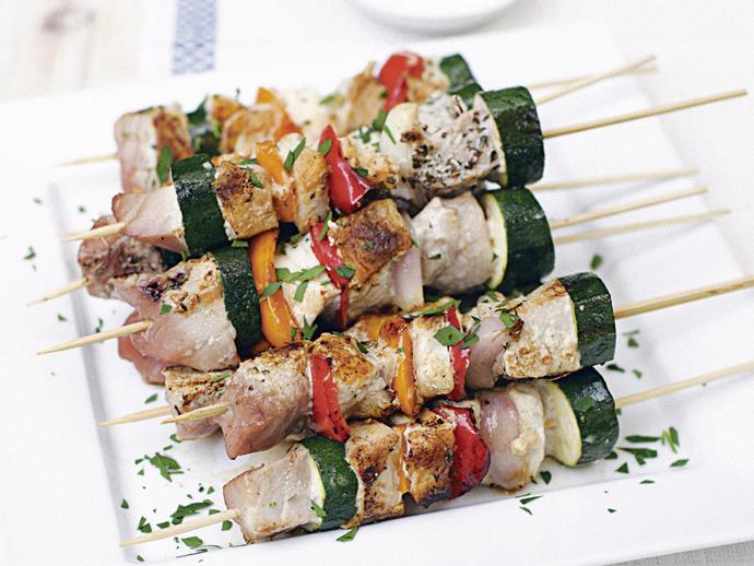 **[Fish kebabs (psari souvlaki)](https://www.womensweeklyfood.com.au/recipes/fish-kebabs-psari-souvlaki-27181|target="_blank")**

Let your barbecue send you to Greece with this fish-style souvlaki recipe. Popping with chunks of zucchini and capsicum these kebabs are best served with cooling tzatziki.