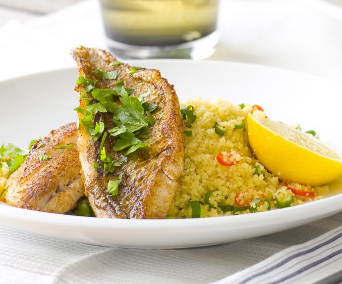 MIDDLE-EASTERN FISH WITH SPICED COUSCOUS