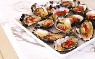 oysters with lime dressing