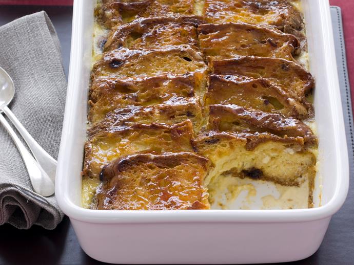 **Panettone bread and butter pudding**
<br><br>
Relive your grandma's classic with the addition of Italian pannettone. Zesty and sweet, this creamy dessert is simple but sure to please.
<br><br>
[Read the full recipe here.](http://www.foodtolove.com.au/recipes/panettone-bread-and-butter-pudding-4884|target="_blank"|rel="nofollow")
