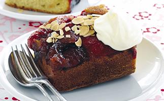 Plum and Almond Upside-Down Cake