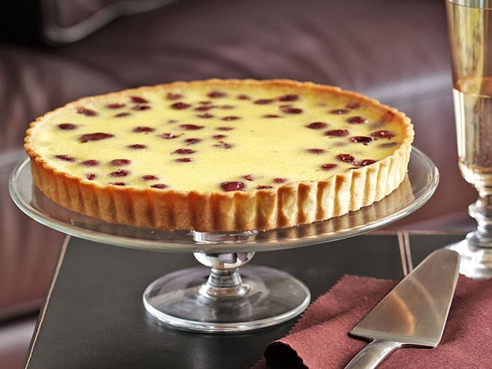 [Sour cherry custard tart recipe.](https://www.womensweeklyfood.com.au/recipes/sour-cherry-custard-tart-27514|target="_blank")