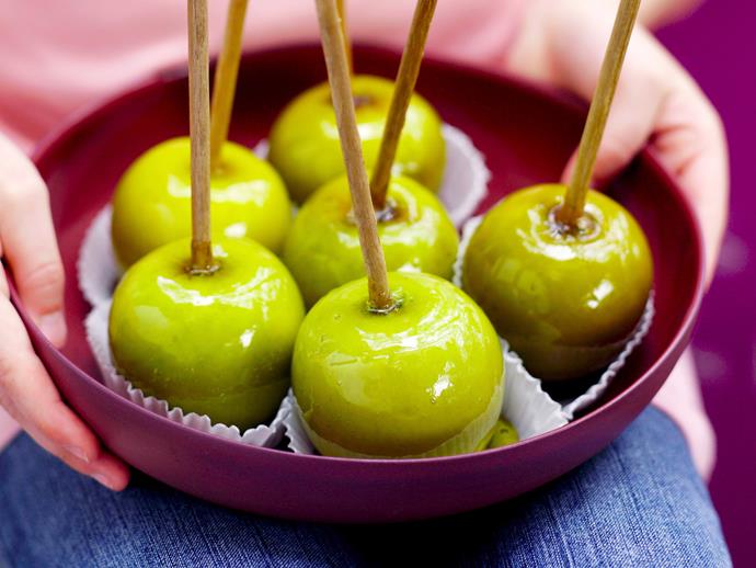 **[Toffee apples](https://www.womensweeklyfood.com.au/recipes/toffee-apples-23326|target="_blank")**

Fresh crunchy apples dipped in toffee and set to create this classic treat. Perfect for parties, Halloween and school fetes.