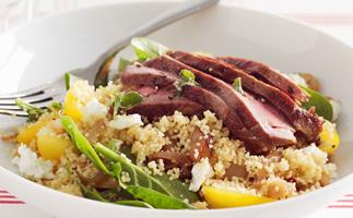 WARM LAMB COUSCOUS SALAD WITH BABY SPINACH