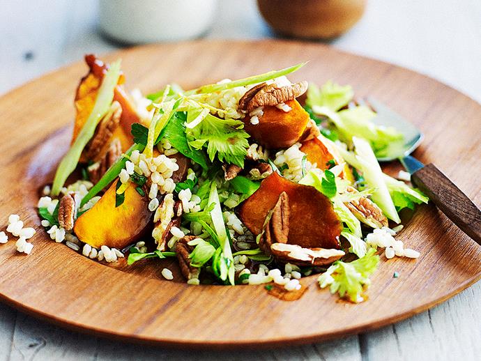 **[Brown rice and roast pumpkin salad:](https://www.womensweeklyfood.com.au/recipes/brown-rice-and-roast-pumpkin-salad-28325|target="_blank")** This bright and crunchy salad combines the sweetness of roast pumpkin with plenty of nuts and fresh leafy greens.