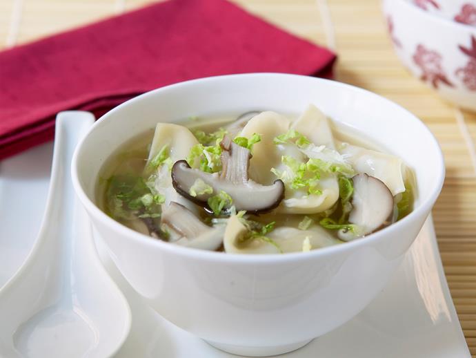 **[Steamed chicken dumplings in broth](https://www.womensweeklyfood.com.au/recipes/steamed-chicken-dumplings-in-broth-14694|target="_blank")**

A fragrant broth with steamed dumplings, mushrooms and cabbage, this soup is comfort food at its tastiest.
