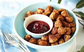 Meatballs and cranberry sauce