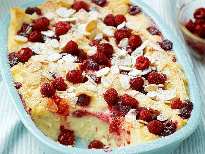 **[Raspberry bread and butter pudding](https://www.womensweeklyfood.com.au/recipes/raspberry-bread-and-butter-pudding-22636|target="_blank")**