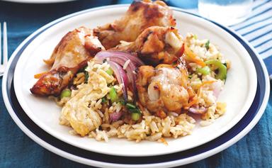 Lemon chicken with fried rice