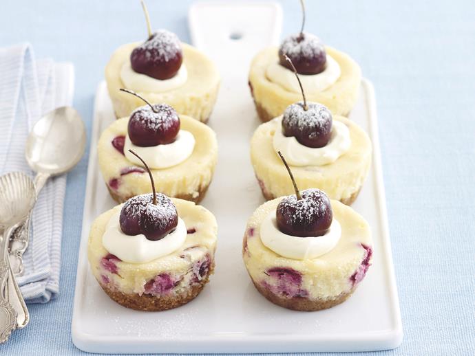 **[Mini cherry cheesecakes](https://www.womensweeklyfood.com.au/recipes/mini-cherry-cheesecakes-20522|target="_blank")**