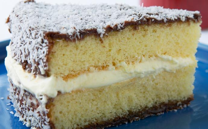 Lamington sponge cake