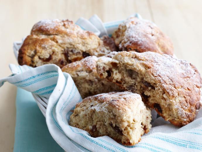 **[Date, walnut and banana scones](https://www.womensweeklyfood.com.au/recipes/date-walnut-and-banana-scones-18544|target="_blank")**

These beautiful scones are packed full of sweet dates, bananas and walnuts. They're perfect for the kids lunches, or served warm with with cream at any afternoon tea.