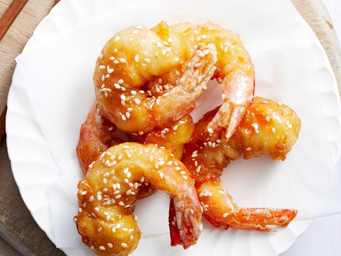 **[Honey prawns](https://www.womensweeklyfood.com.au/recipes/honey-prawns-18674|target="_blank")**

This popular Chinese takeaway dish can easily be cooked at home. Save time on ordering and delivery.