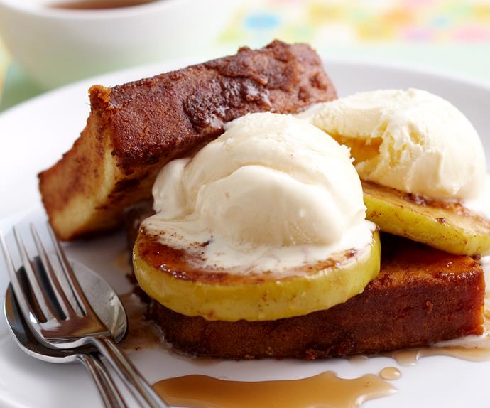Hot apples and ice-cream sandwiches