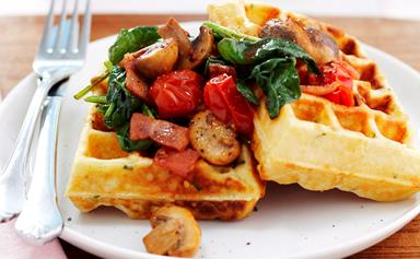 Parmesan and chive waffles