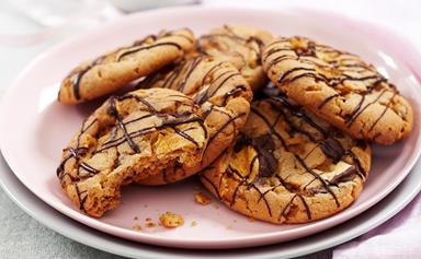 Peanut butter and honeycomb biscuits