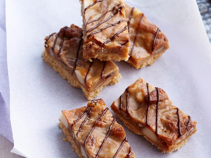 **[Pecan slice](https://www.womensweeklyfood.com.au/recipes/pecan-slice-25918|target="_blank")**

Sweet, chewy, chocolately and nutty - this divine pecan slice is perfect served with a freshly brewed cup of coffee for a decadent morning or afternoon treat.