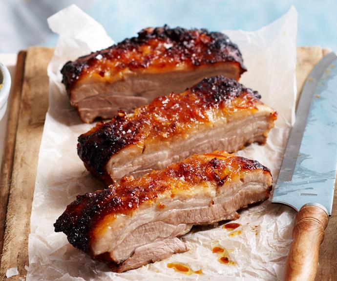 Pork belly with marmalade glaze