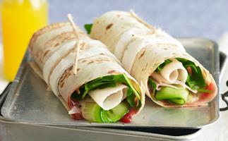 Turkey wrap with cranberry mayonnaise