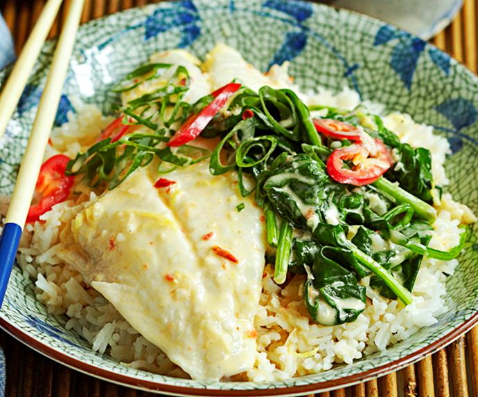 Coconut poached fish