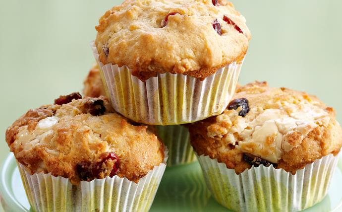Cranberry and white chocolate muffins