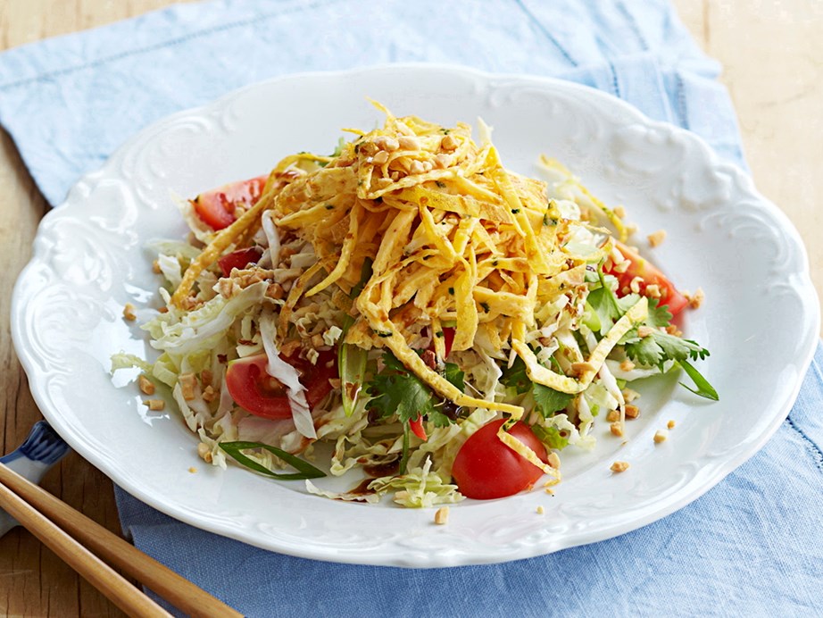 **[Shredded omelette salad](https://www.womensweeklyfood.com.au/recipes/shredded-omelette-salad-27613|target="_blank")**
This quick and easy Asian salad is perfect for a light lunch or summer dinner.