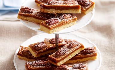 Pecan and ginger slice