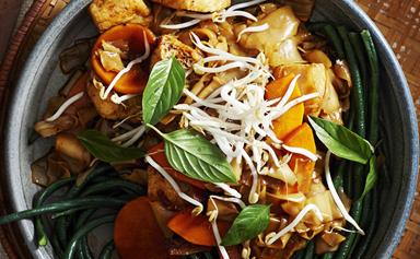 Sticky pumpkin and rice noodles
