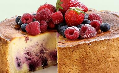 Berry ripple cheesecake