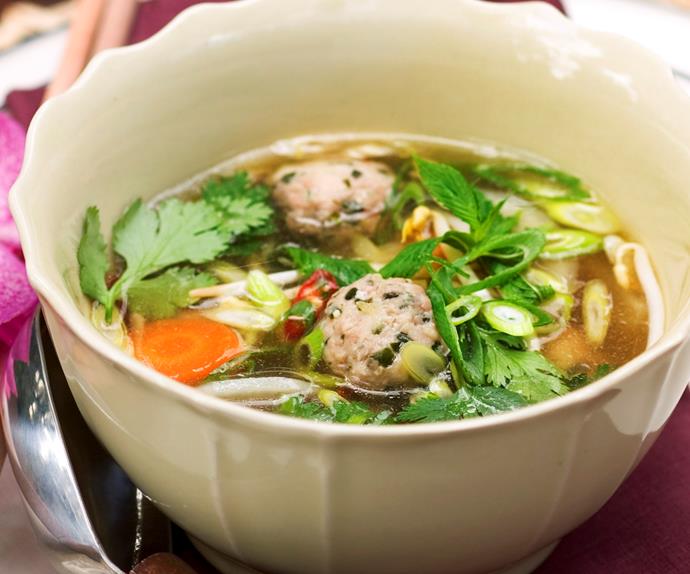Pho soup with chicken dumplings | Australian Women's Weekly Food