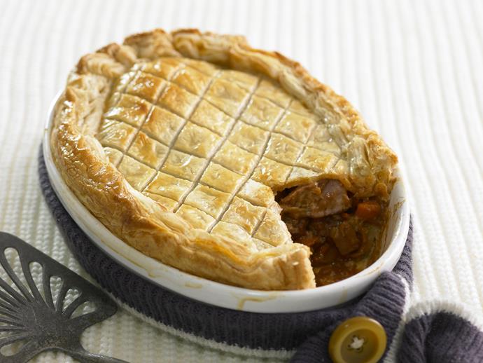 **[Beef and guinness pie]** 

This golden beef pie is classic comfort food; perfect for a cosy night in by the fire.