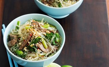 Lemongrass beef and noodles