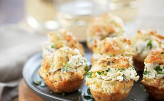 Smoked salmon muffins with cream cheese filling