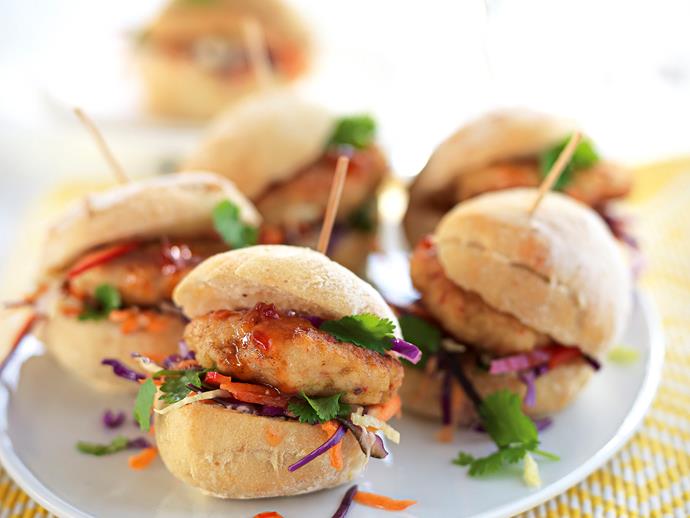 **[Thai fish cake sliders](https://www.womensweeklyfood.com.au/recipes/thai-fish-cake-sliders-27191|target="_blank")**

Buns, rolls, baps and sliders make a perfect vehicle for tasty fillings. Depending on the style of filling, they are ideal for any occasion, whether it's a party, mid-week dinner or Sunday supper.
