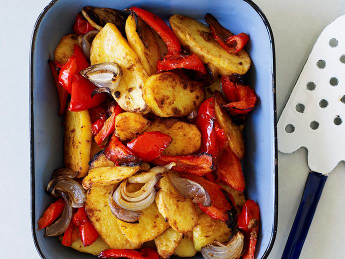 **[Spicy Potato, Red Onion and Capsicum Bake](https://www.womensweeklyfood.com.au/recipes/spicy-potato-red-onion-and-capsicum-bake-25369|target="_blank")**

Fill up on this hearty vegetarian delight bursting with bright flavours and colours.