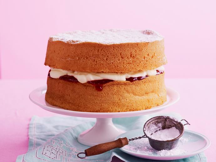 **[Raspberry jam and cream sponge cake](https://www.womensweeklyfood.com.au/recipes/raspberry-jam-and-cream-sponge-cake-19439|target="_blank")**