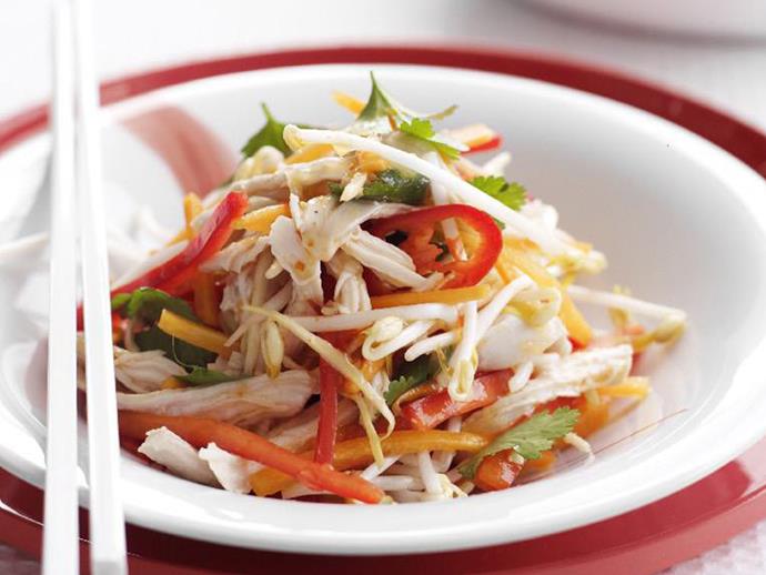 A simple, crunchy and flavourful [sweet chilli chicken salad](https://www.womensweeklyfood.com.au/recipes/sweet-chilli-chicken-salad-6187|target="_blank") 