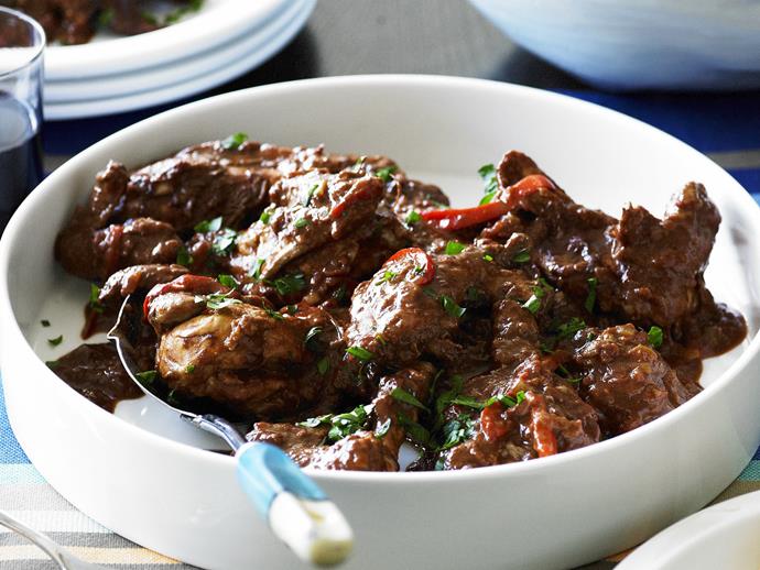**[Chicken mole](https://www.womensweeklyfood.com.au/recipes/chicken-mole-13759|target="_blank")**

Mole is a Mexican dish packed full of rich flavours of dark chocolate, spices and white wine. Now you can enjoy chocolate at every meal.