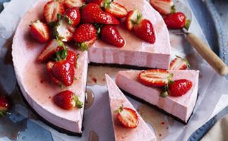 Vegan  =m Brownie=p& Strawberry froze Cheesecake