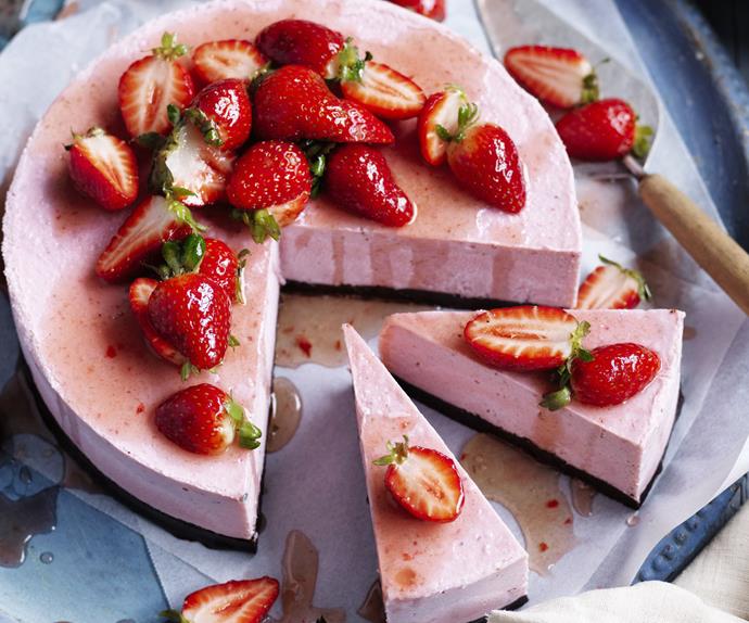 Vegan  =m Brownie=p& Strawberry froze Cheesecake