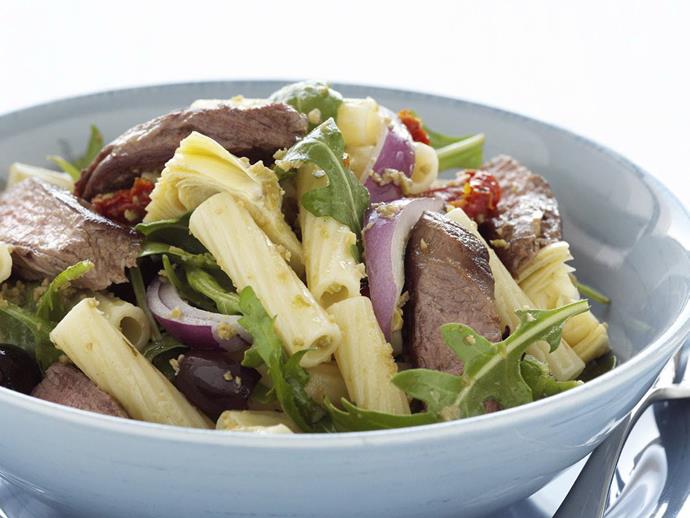 [Warm pasta provençale salad](https://www.womensweeklyfood.com.au/recipes/warm-pasta-provencale-salad-13676|target="_blank"), a dish cooked in a sauce made with tomatoes, artichoke and olives.