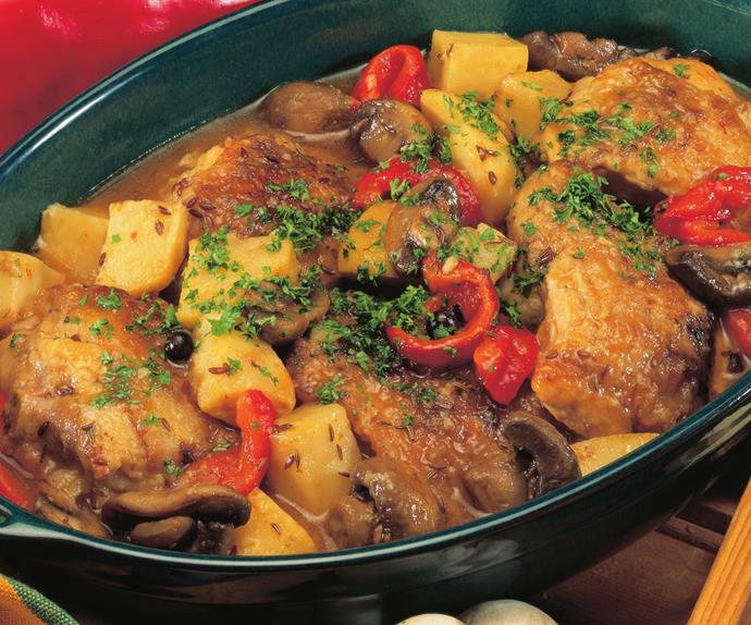 chicken with mushrooms and celeriac
