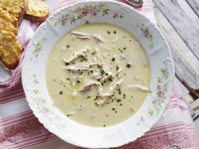 **[Cream of chicken soup with parmesan cheese croûtons](https://www.womensweeklyfood.com.au/recipes/cream-of-chicken-soup-with-parmesan-cheese-croutons-12808|target="_blank")**