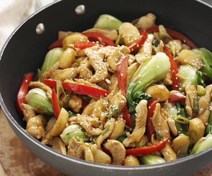chilli-chicken stir-fry with asian greens