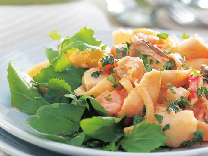 **[Seafood pasta salad](https://www.womensweeklyfood.com.au/recipes/seafood-pasta-salad-11748|target="_blank")**

Seafood marinara mix is widely available and very convenient, although you could experiment with all of your favourite seafood morsels.