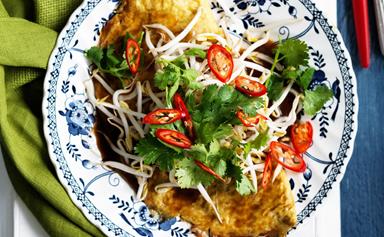 Asian-style omelettes with glass noodles